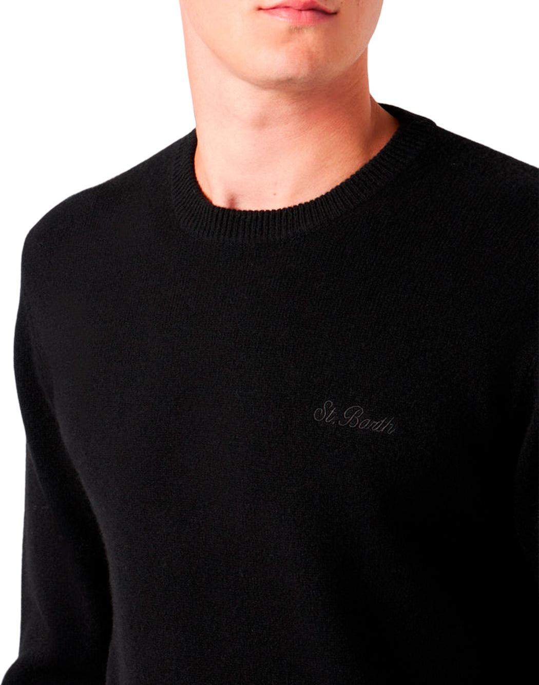 Mc2 Saint Barth MAGLIA CON LOGO RICAMATO Nero