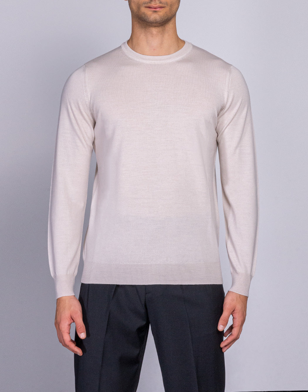 CREW NECK SWEATER WITH TEXTURE