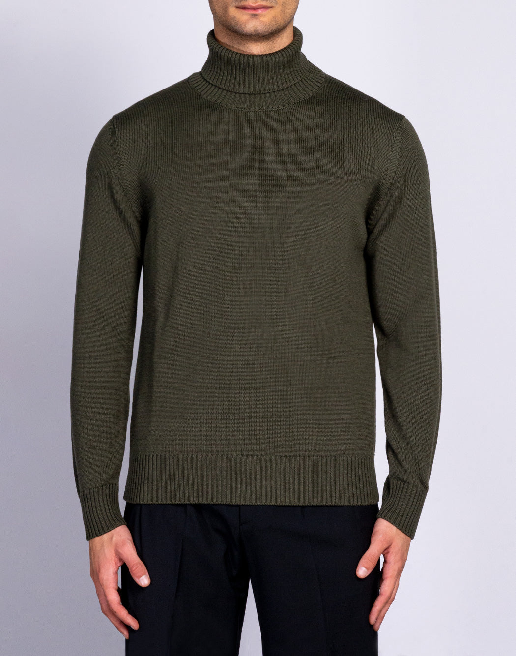 High collar sweater with texture