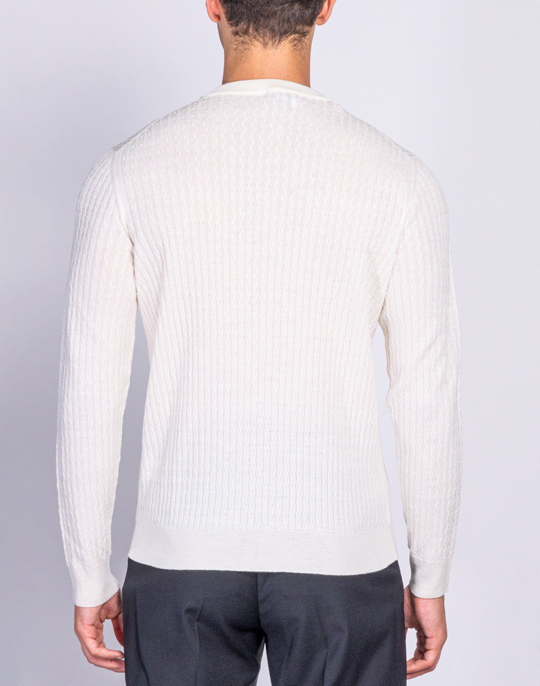 Corsinelabedoli MAGLIONE GIROCOLLO CON TEXTURE Bianco