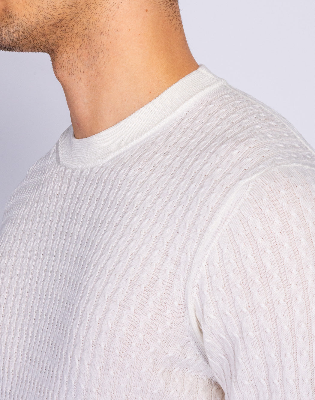 Corsinelabedoli MAGLIONE GIROCOLLO CON TEXTURE Bianco