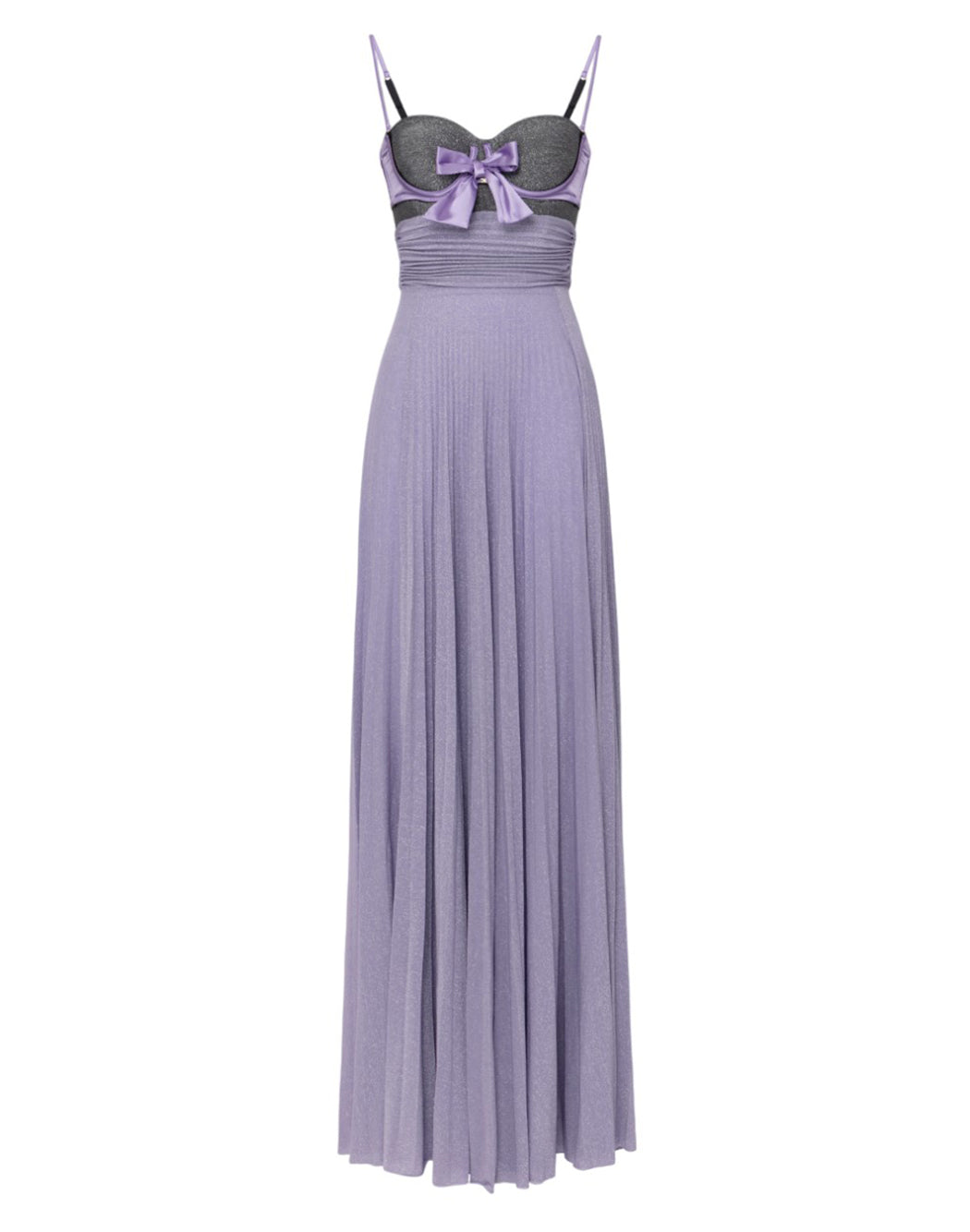 PLEATED DRESS WITH BOW