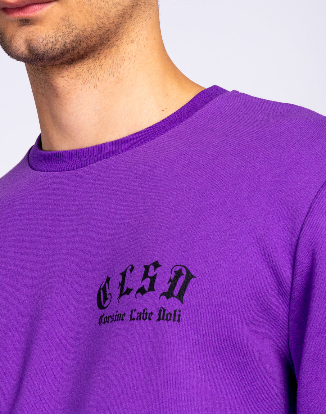 Corsinelabedoli FELPA GIROCOLLO CON MINI LOGO Viola