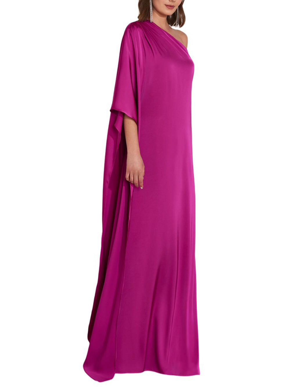ELEGANT DRESS WITH ASYMMETRIC NECKLINE