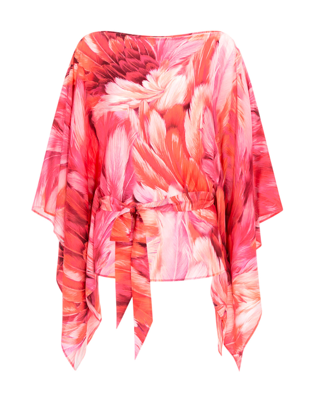 "Roberto Cavalli KAFTANO CON STAMPA "PLUMAGE" Rosa"