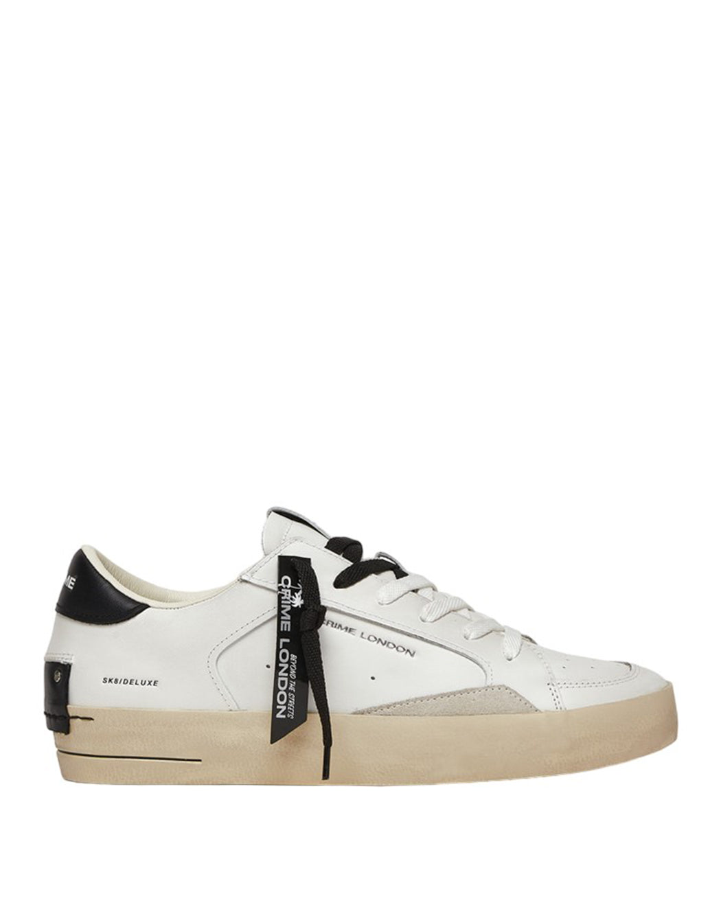 "Crime London SNEAKER "SK8 DELUXE" Bianco"