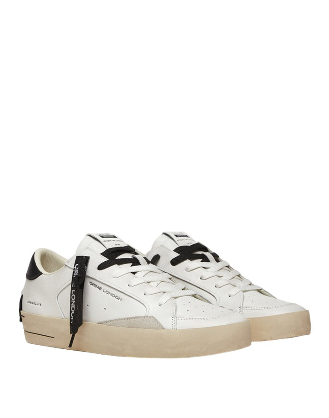"Crime London SNEAKER "SK8 DELUXE" Bianco"