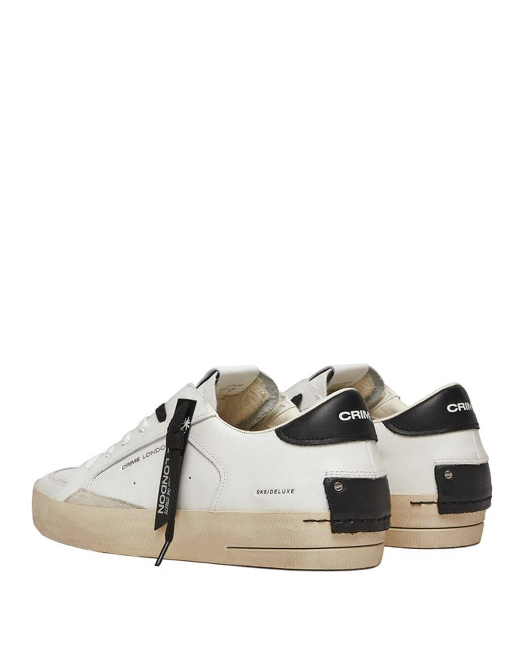 "Crime London SNEAKER "SK8 DELUXE" Bianco"