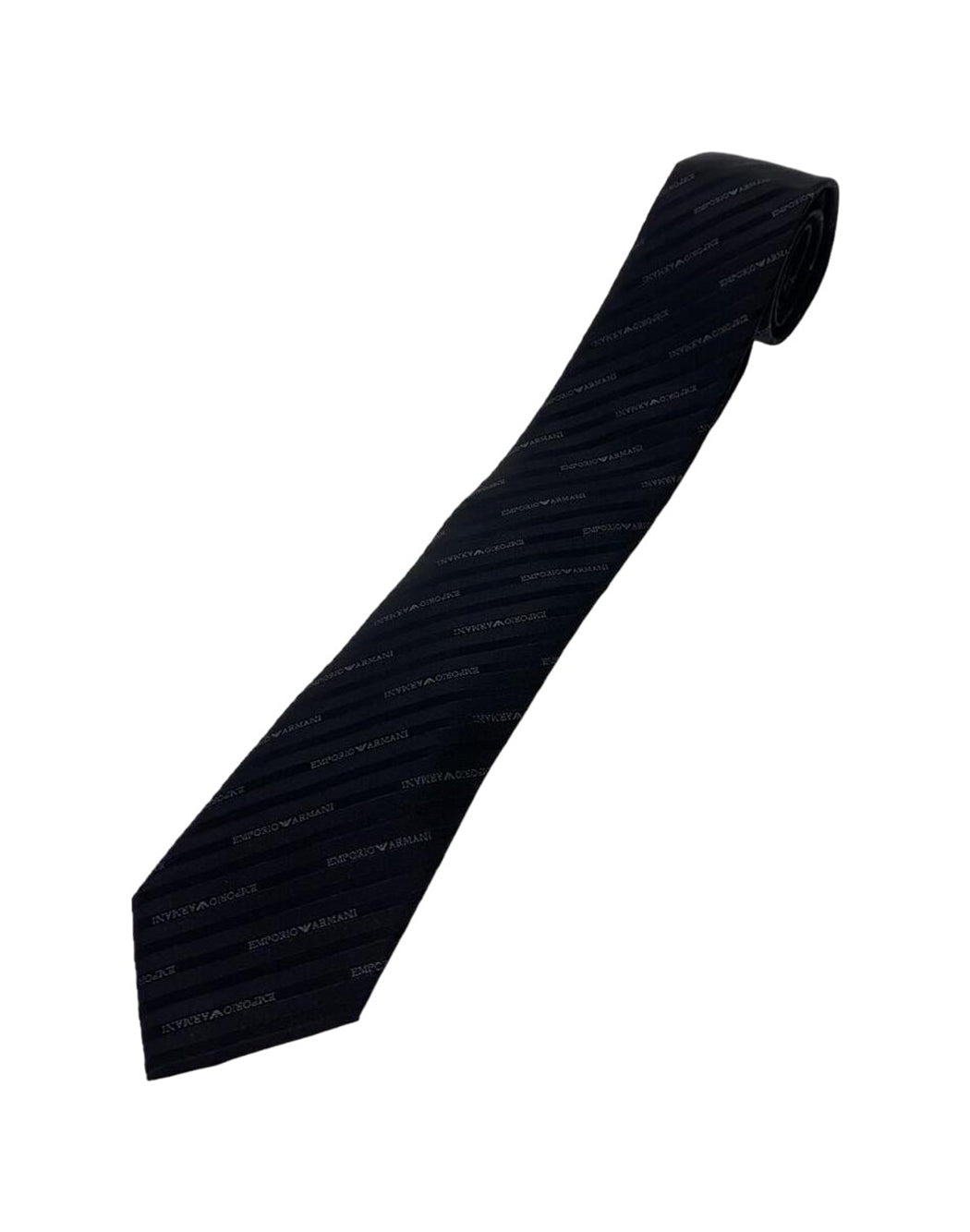 Emporio Armani CRAVATTA CON LOGO ALL-OVER Nero