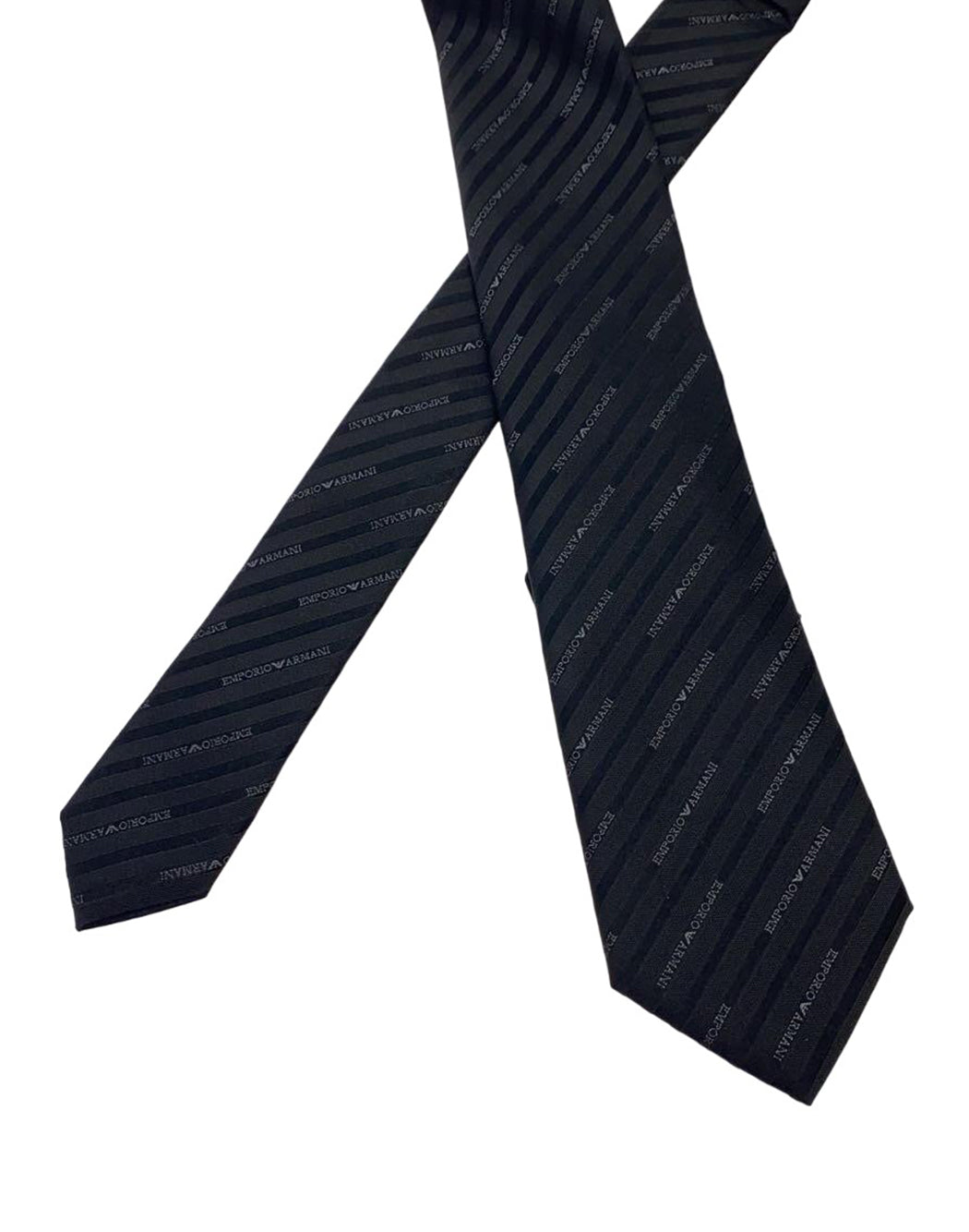 Emporio Armani CRAVATTA CON LOGO ALL-OVER Nero