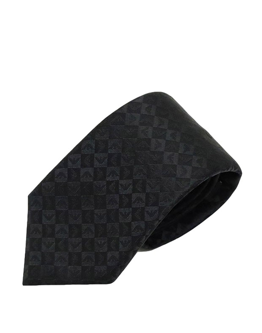 Emporio Armani CRAVATTA CON LOGO ALL-OVER Nero