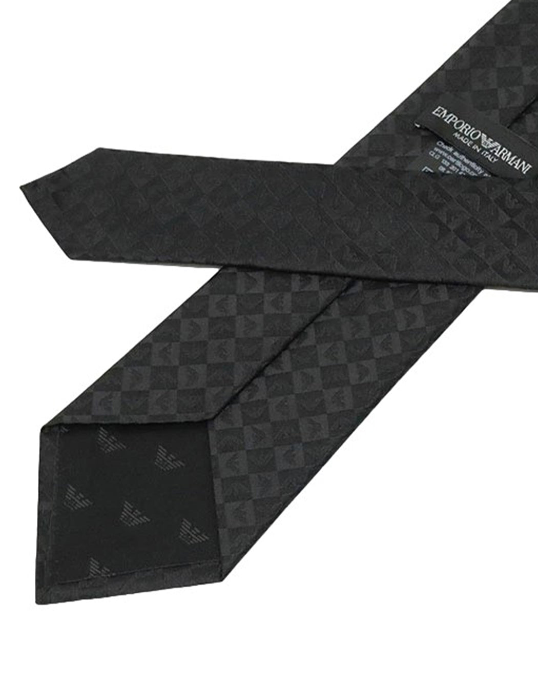 Emporio Armani CRAVATTA CON LOGO ALL-OVER Nero