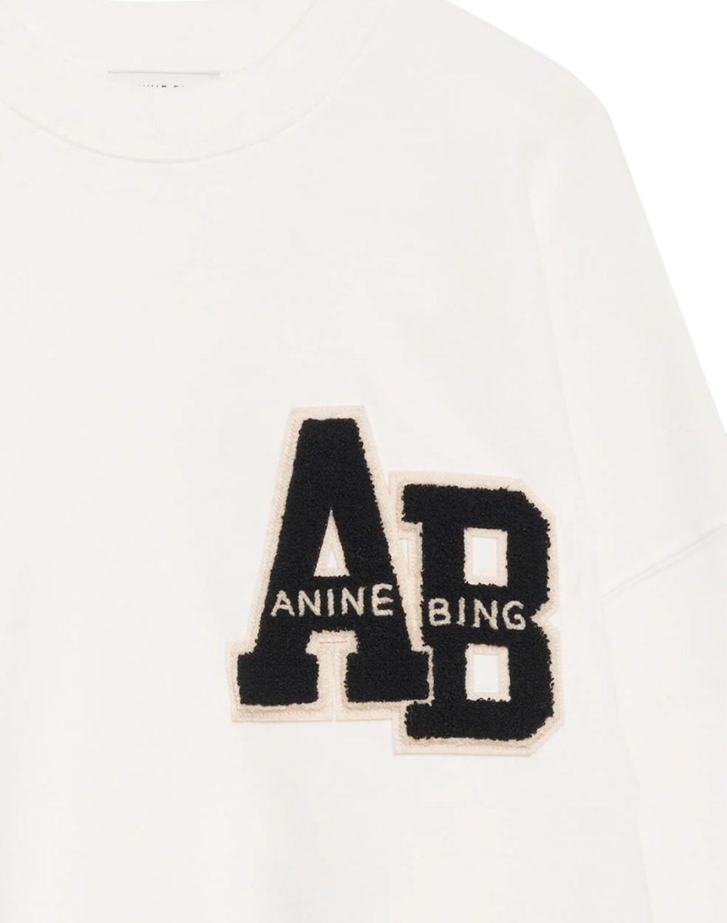 "Anine Bing FELPA "MILES LETTERMAN" Bianco"
