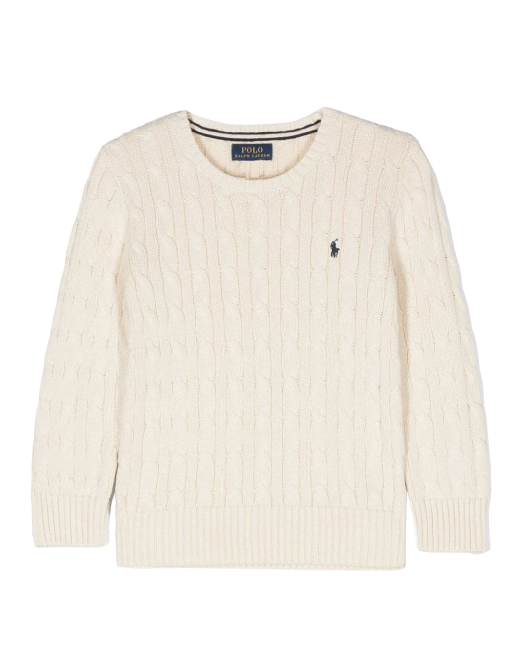 Ralph Lauren MAGLIA CON MINI LOGO RICAMATO A CONTRASTO Neutro