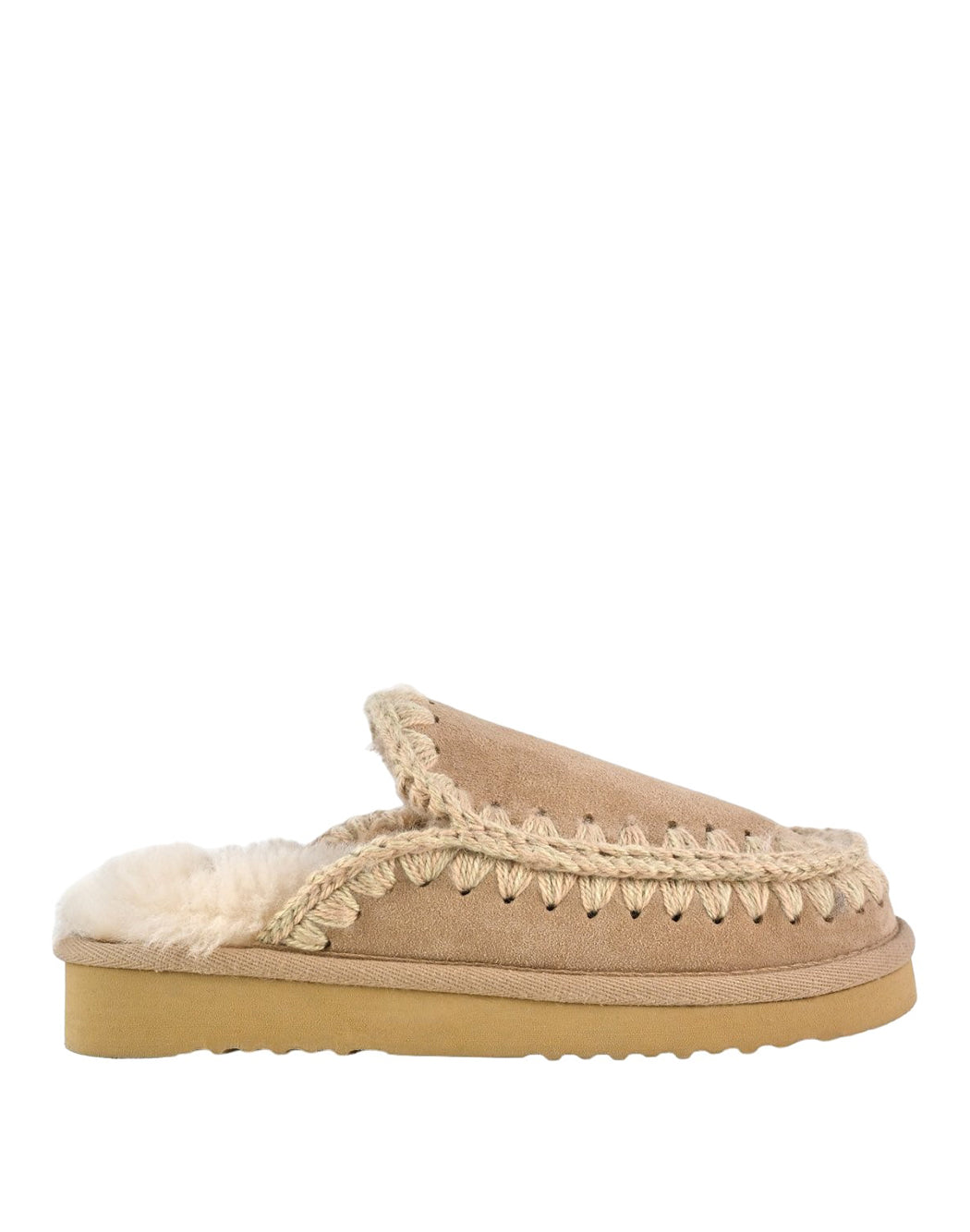 Mou SLIPPERS IN SHEARLING Marrone
