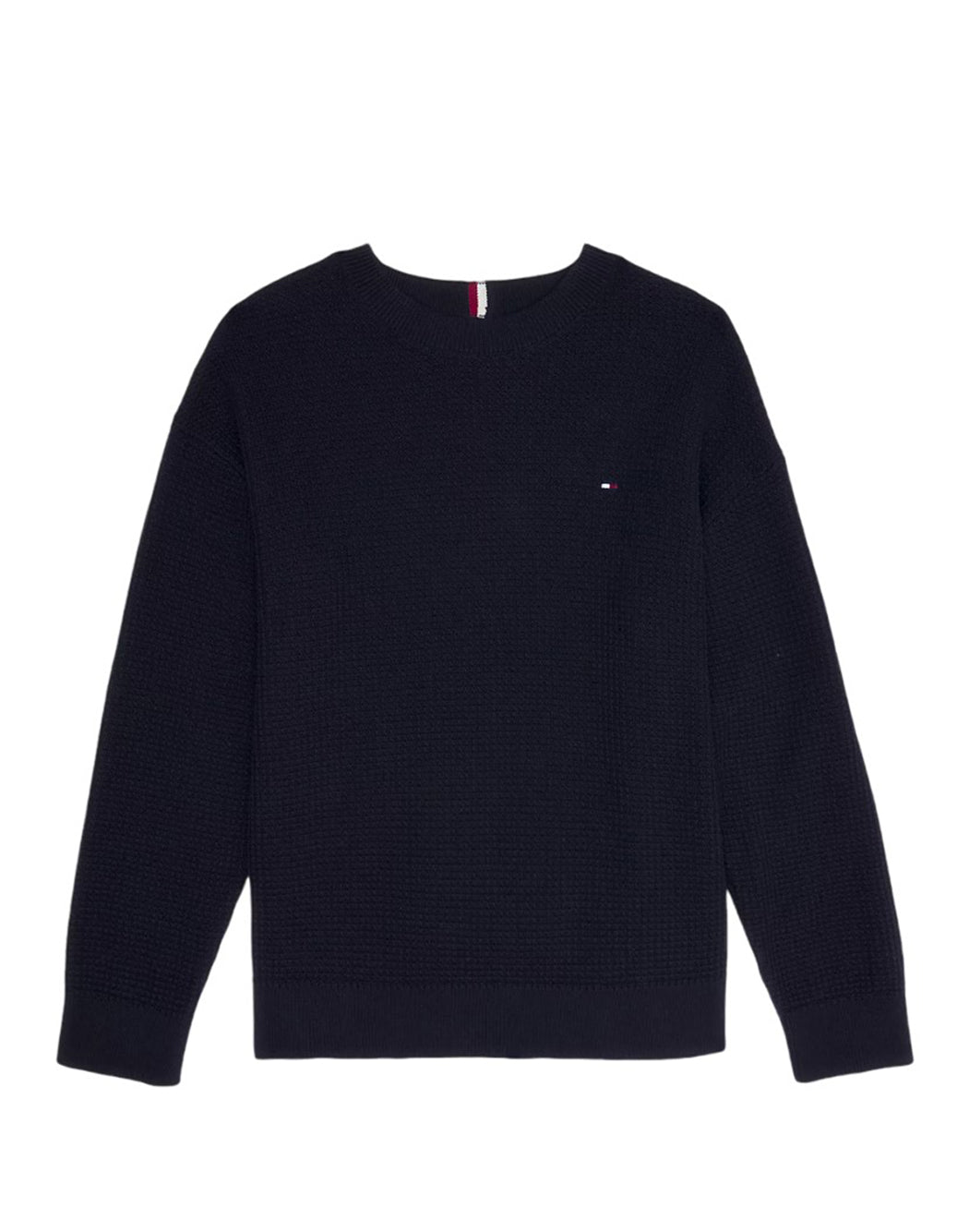 Tommy Hilfiger PULLOVER A TRECCE CON LOGO RICAMATO Blu