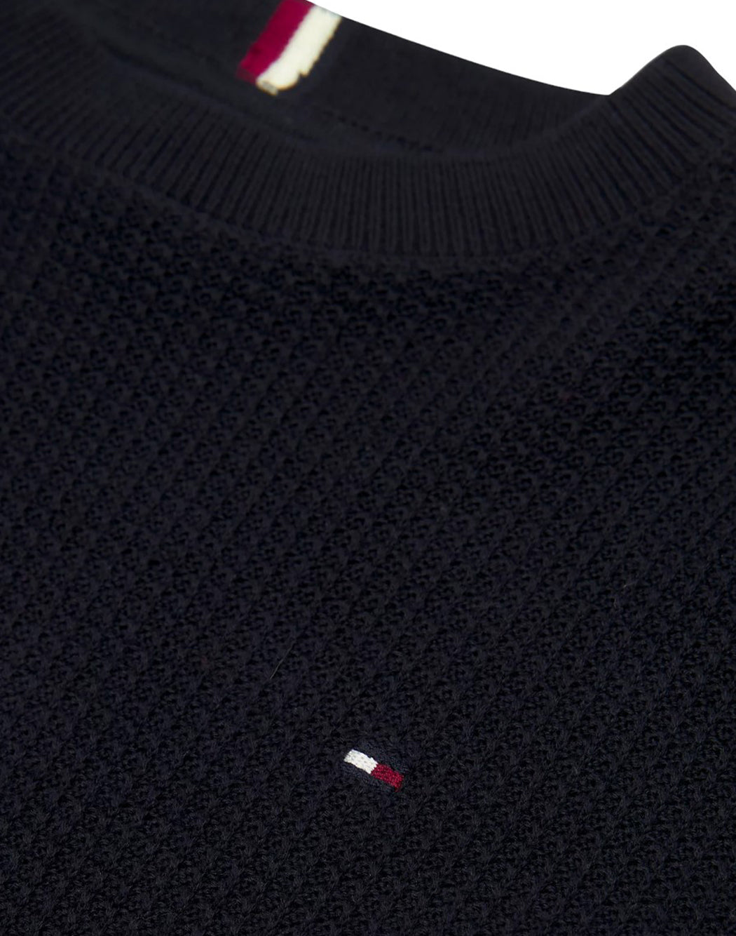 Tommy Hilfiger PULLOVER A TRECCE CON LOGO RICAMATO Blu