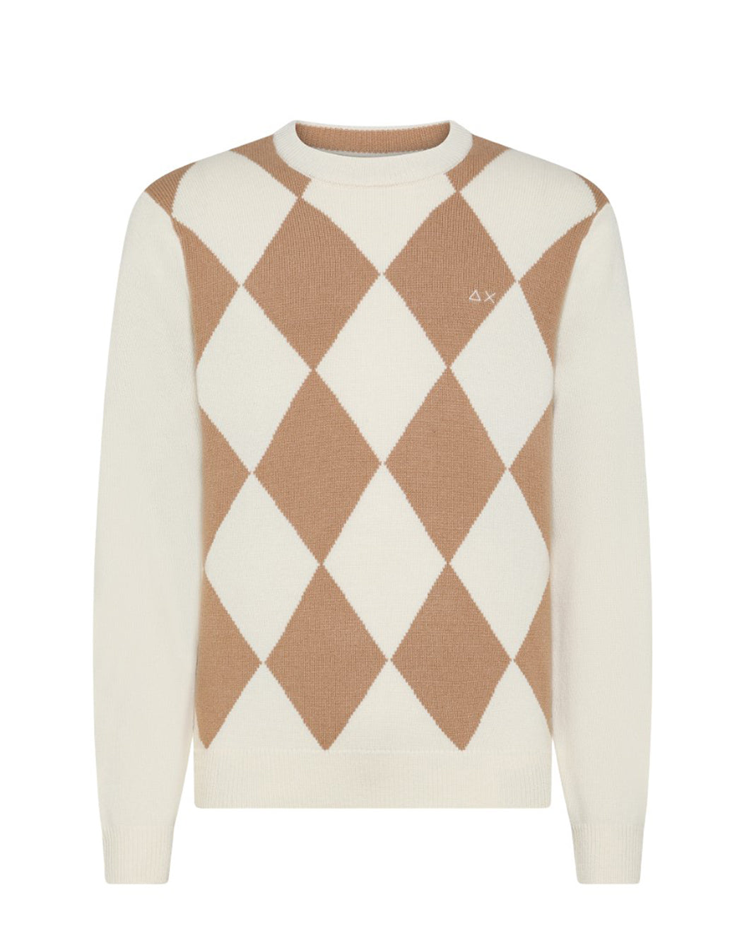 DIAMOND SWEATER WITH EMBROIDERED LOGO