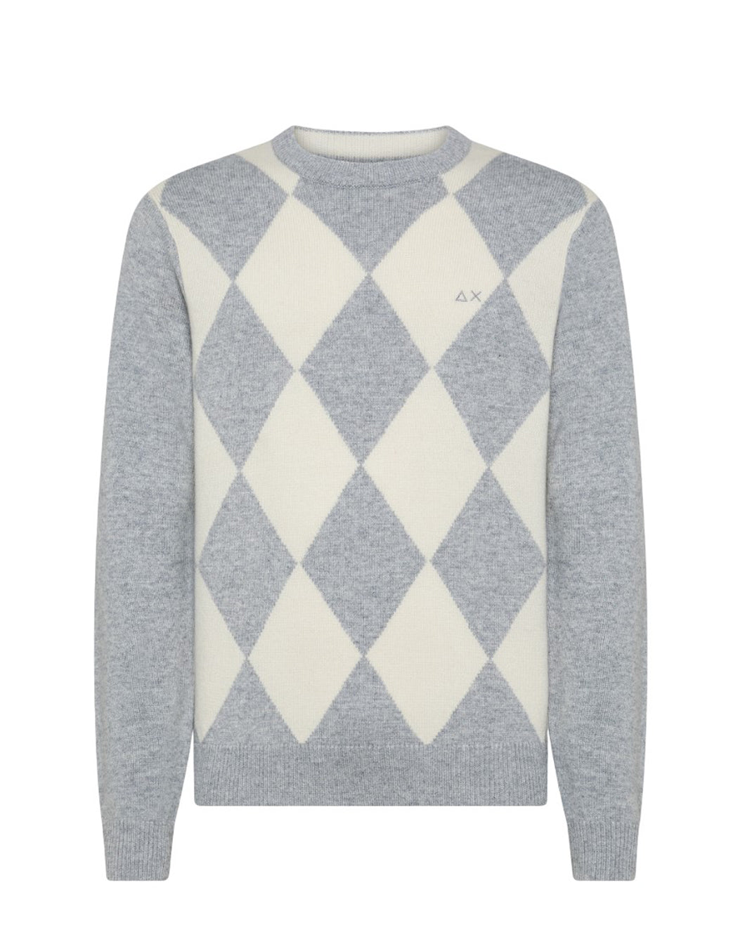 DIAMOND SWEATER WITH EMBROIDERED LOGO