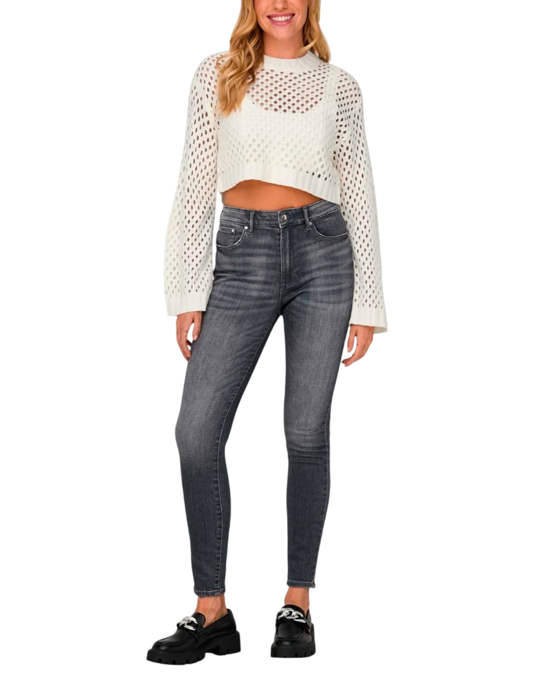 "Only "ONLSMILLA" PULLOVER CORTO Bianco"