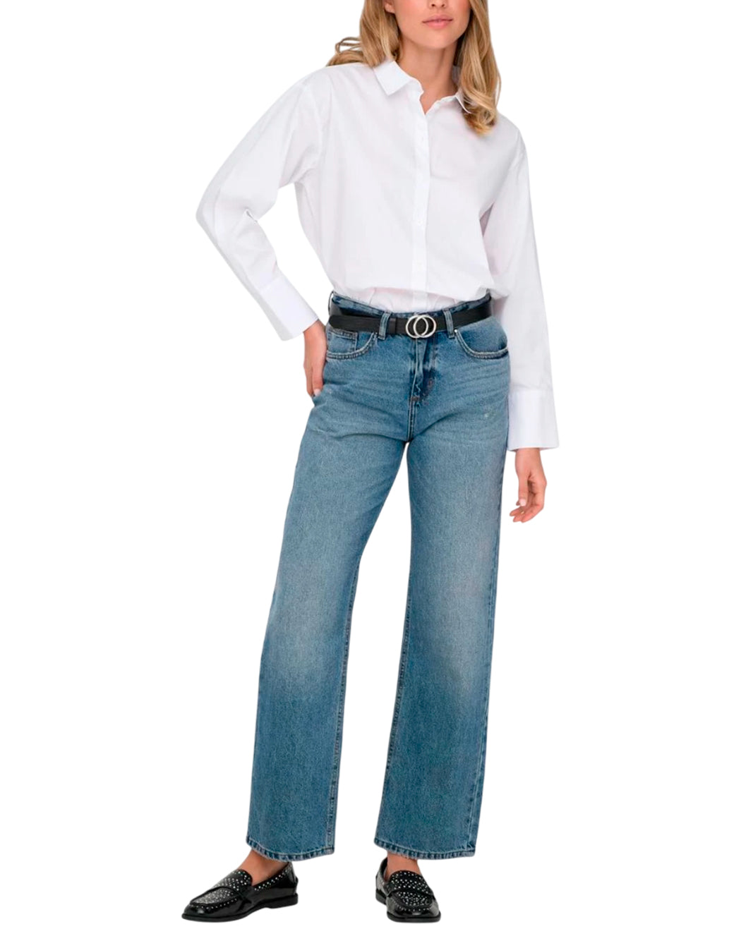 "Only "ONLELLA MW STRAIGHT" JEANS 32" Blu"