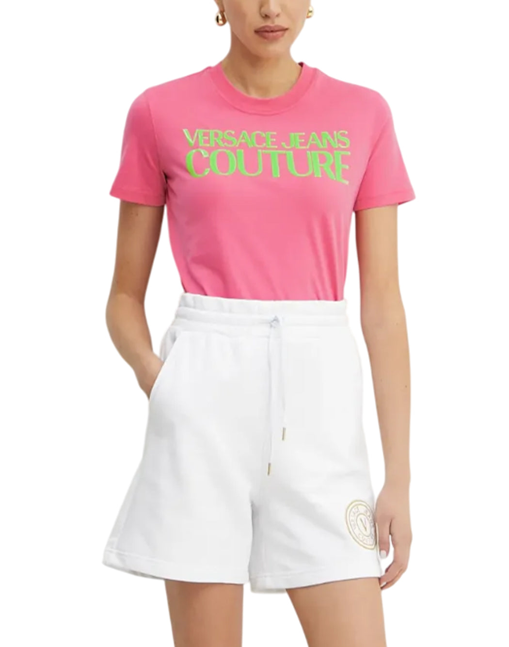Versace Jeans Couture T SHIRT CON STAMPA Rosa