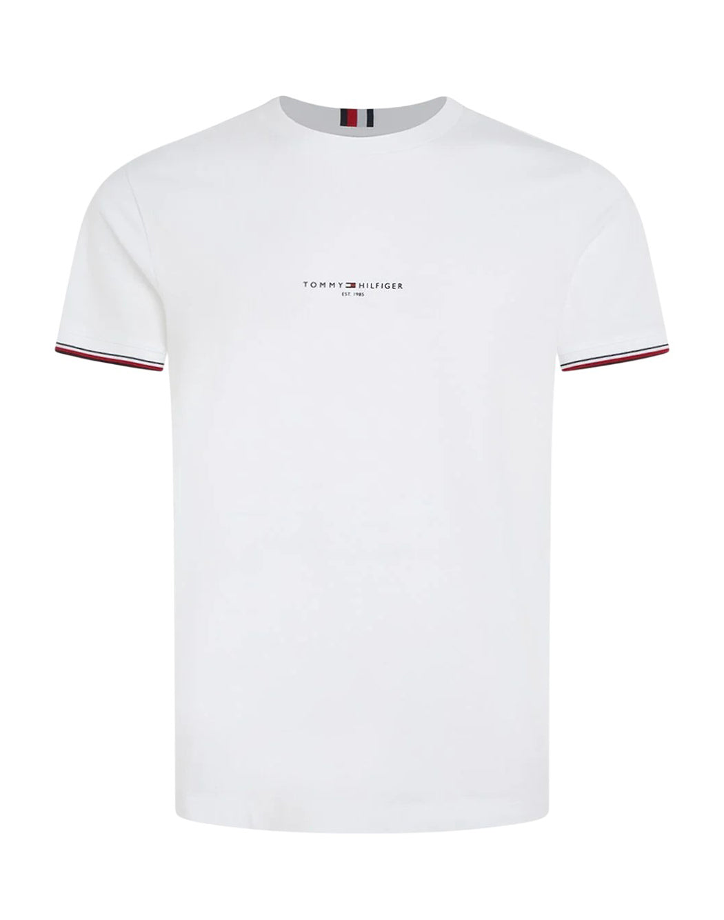 Tommy Hilfiger T-SHIRT SLIM CON POLSINI Bianco
