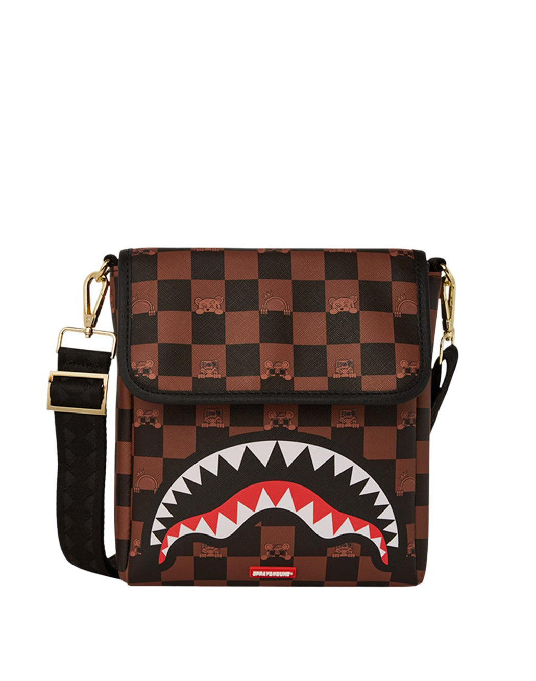 Sprayground TRACOLLA PEEKING CHARACTER CHECK MESSENGER BAG Multicolor