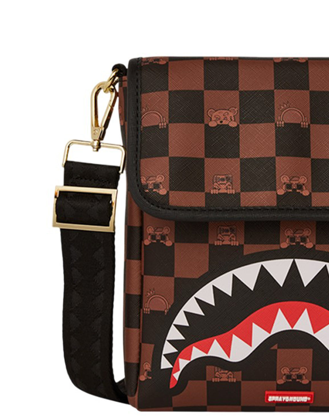 Sprayground TRACOLLA PEEKING CHARACTER CHECK MESSENGER BAG Multicolor
