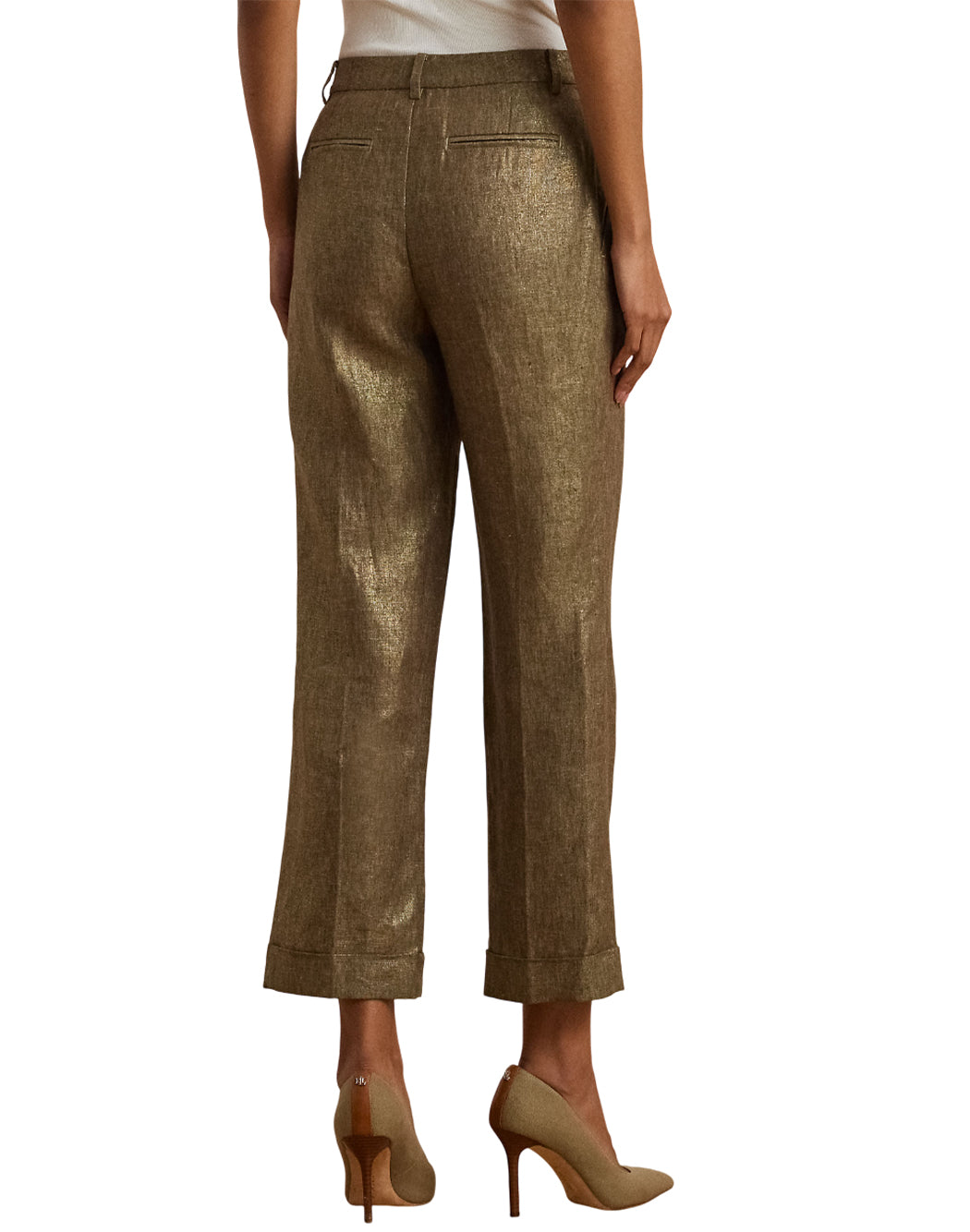 Lauren Ralph Lauren PANTALONE METALLIC Bronzo
