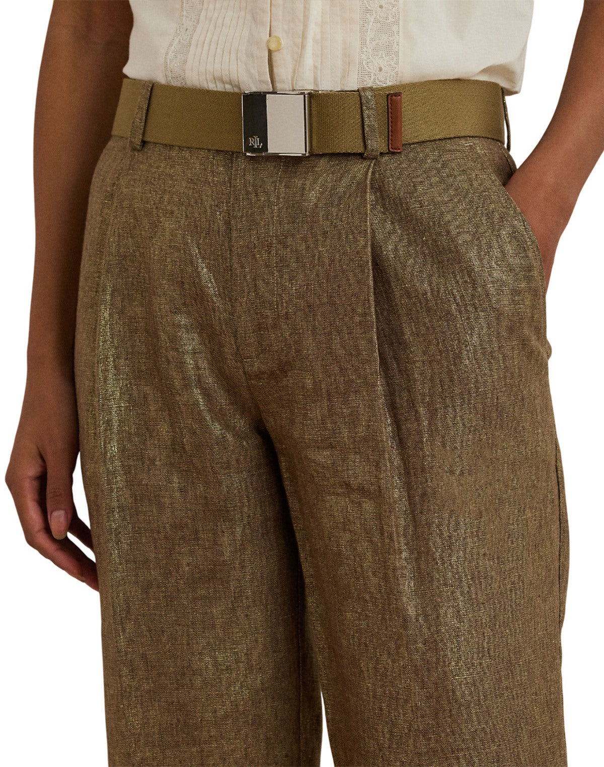 Lauren Ralph Lauren PANTALONE METALLIC Bronzo