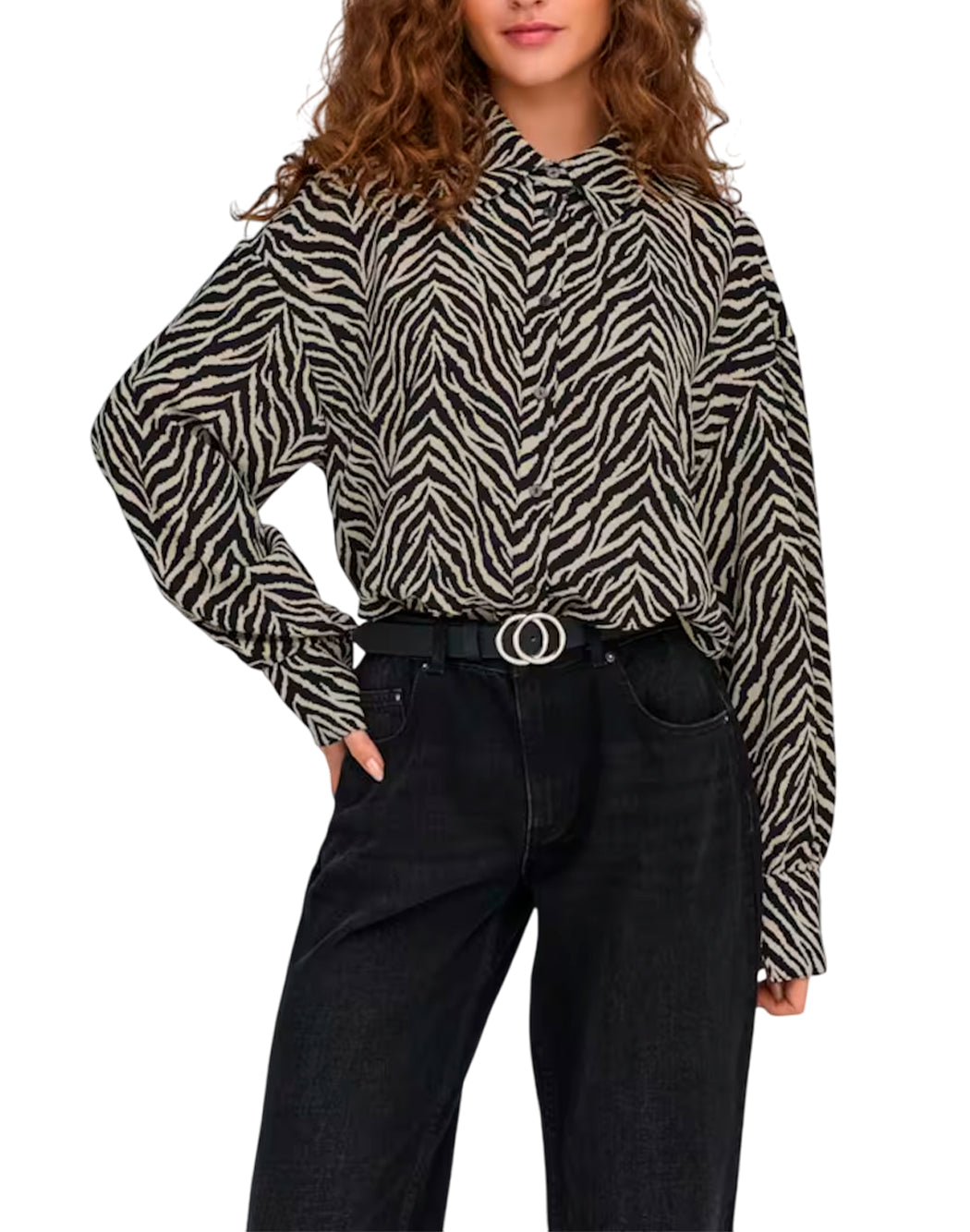 "Only "ONLKATTY" CAMICIA ANIMALIER Nero"