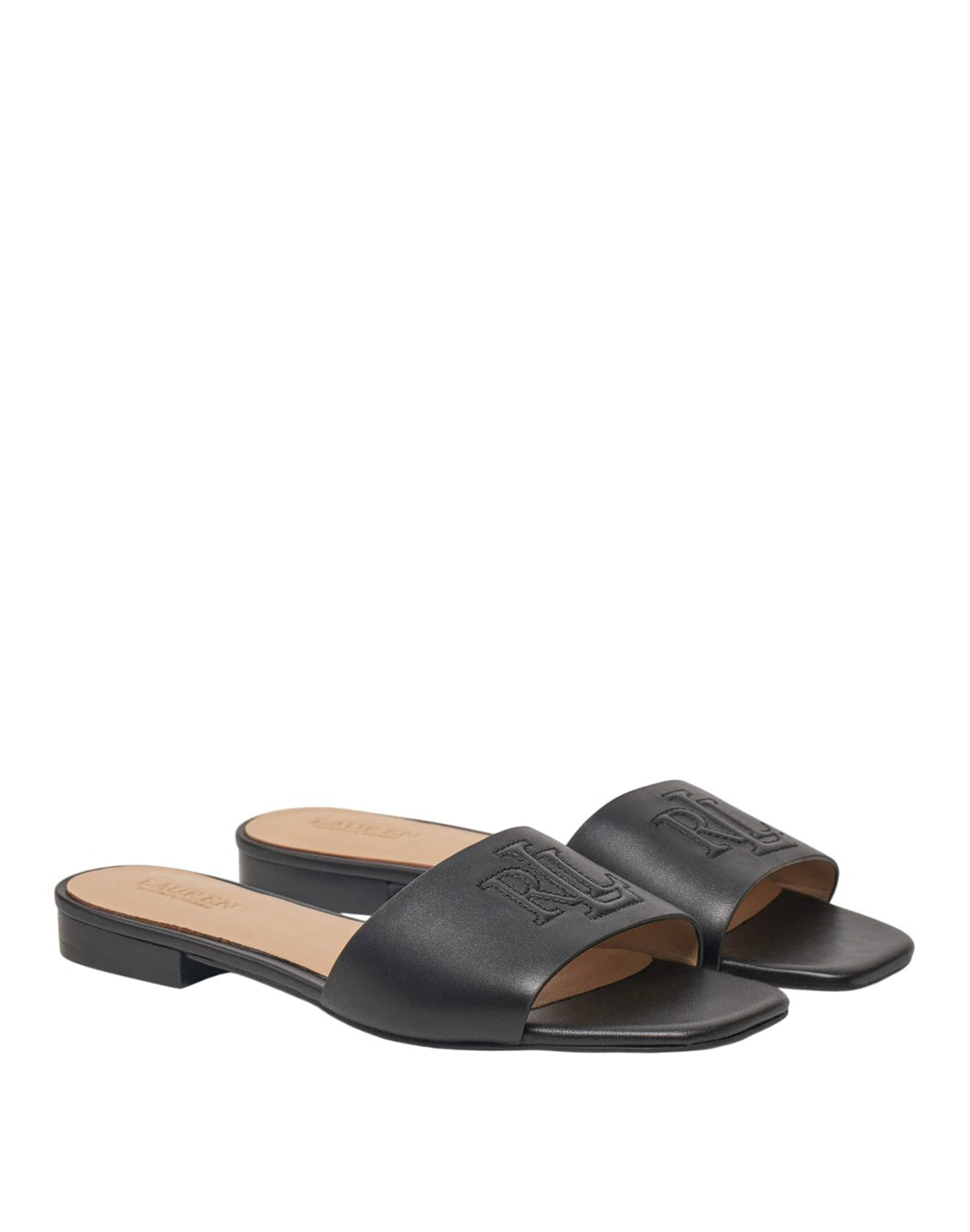 "Lauren Ralph Lauren SANDALI "EVERLEY SLD SLIDE" Nero"