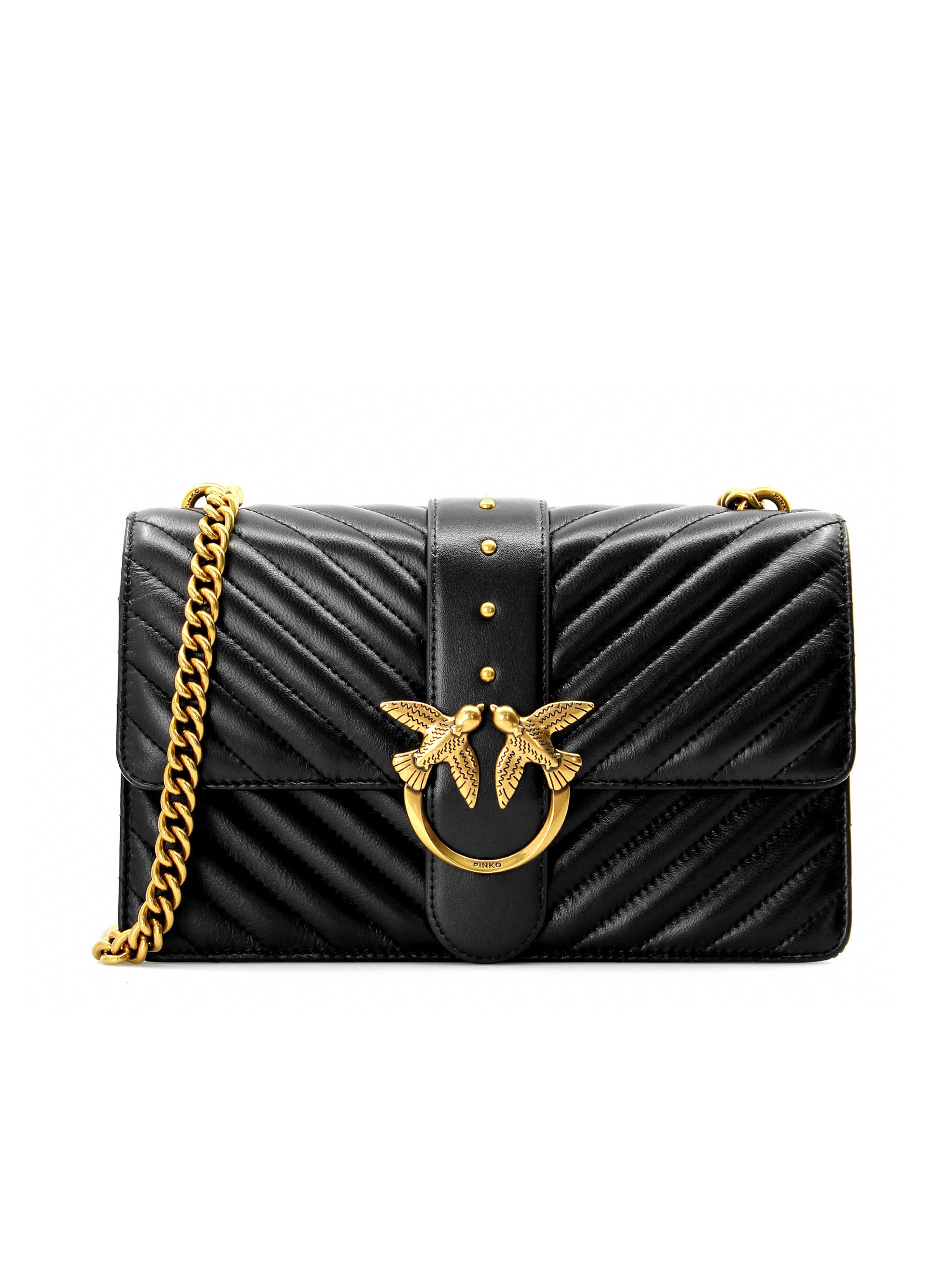 "Pinko SHOULDER BAG "LOVE CLASSIC ICON V QUILT CL" Black"