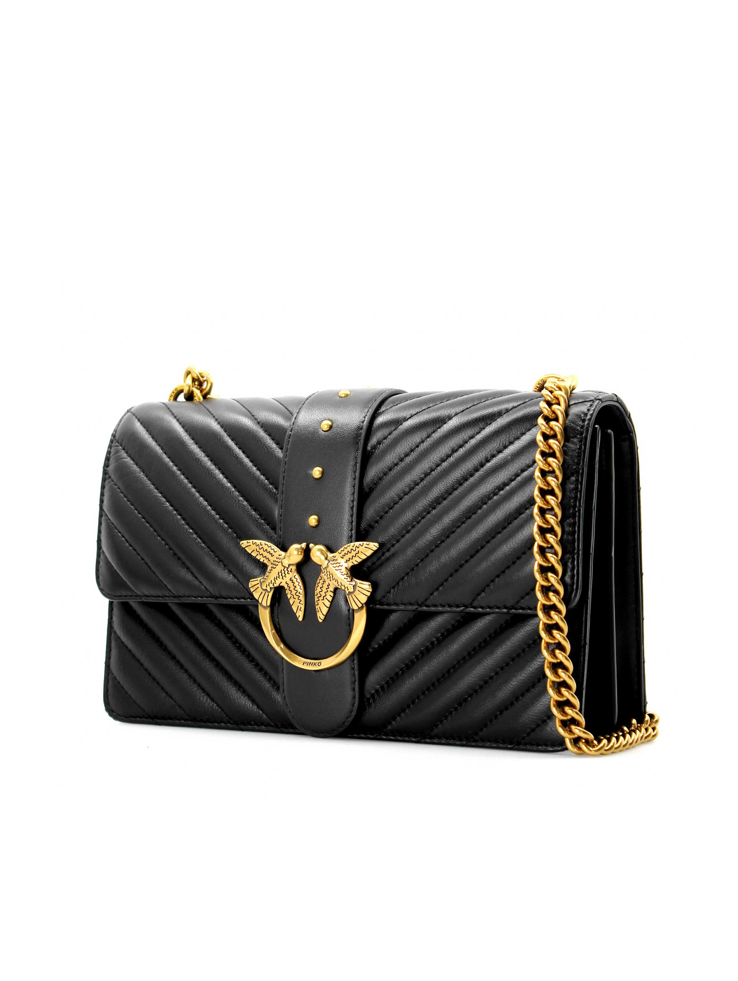 "Pinko SHOULDER BAG "LOVE CLASSIC ICON V QUILT CL" Black"