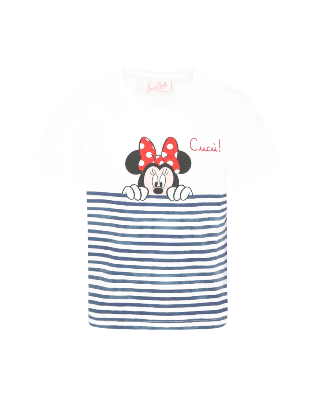 Mc2 Saint Barth T SHIRT CON STAMPA MINNIE Bianco