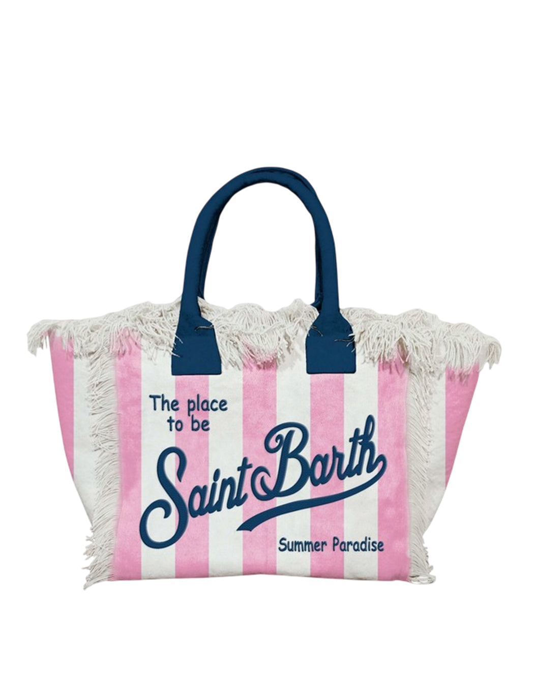 "Mc2 Saint Barth BORSA "COLETTE" CON STAMPA A RIGHE Rosa"