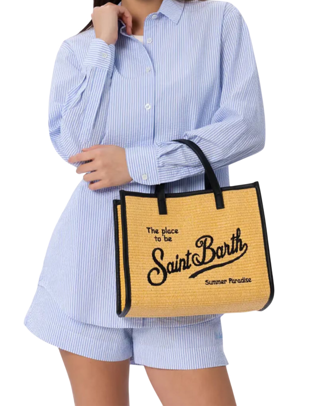 Mc2 Saint Barth BORSA A MANO VIVIAN MID STRAW Neutro