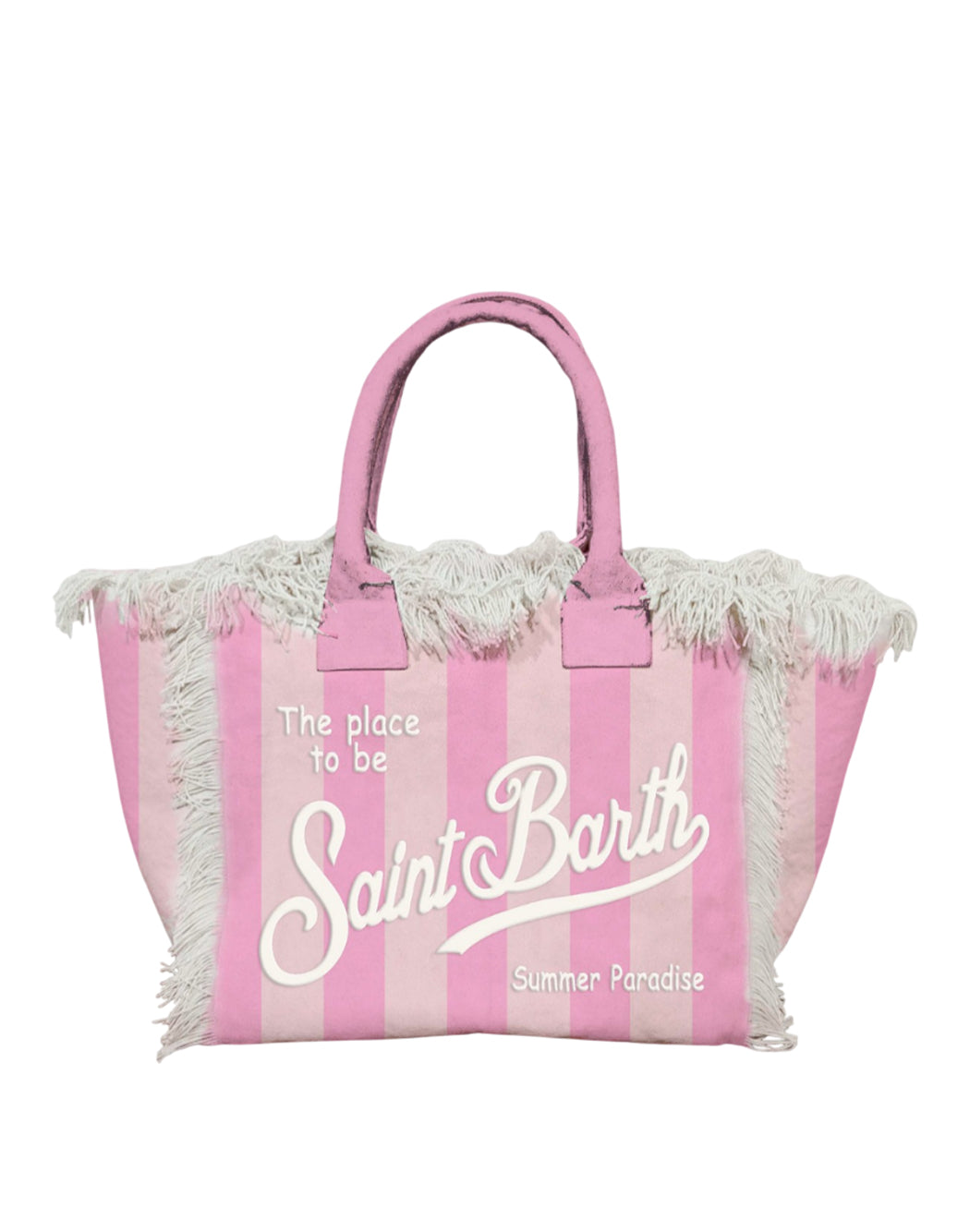 Mc2 Saint Barth BORSA COLETTE CON STAMPA A RIGHE Rosa
