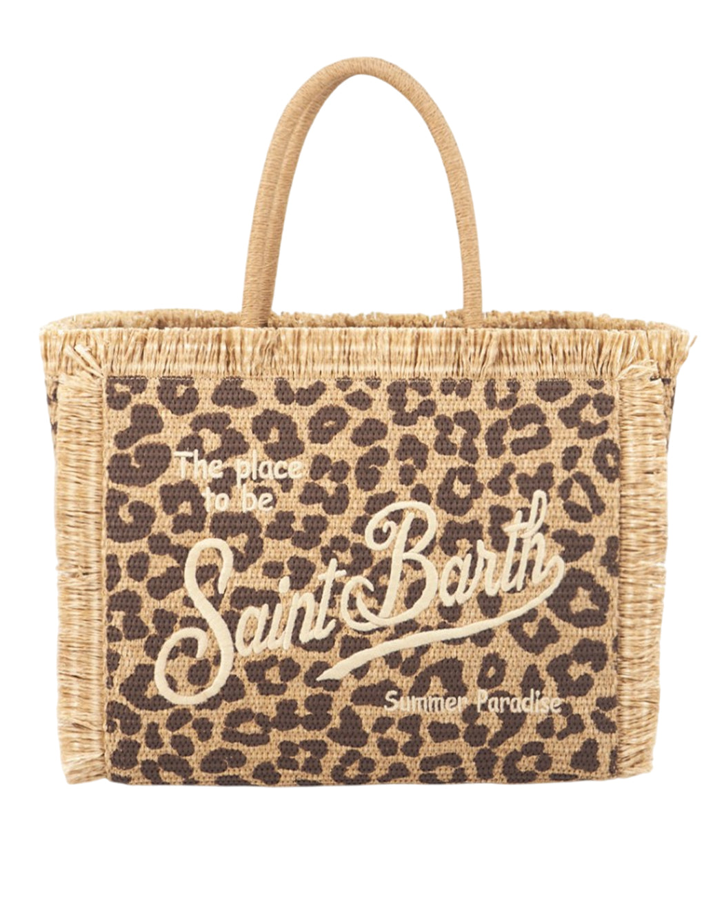 Mc2 Saint Barth BORSA VANITY STRAW N LEOPARD Neutro