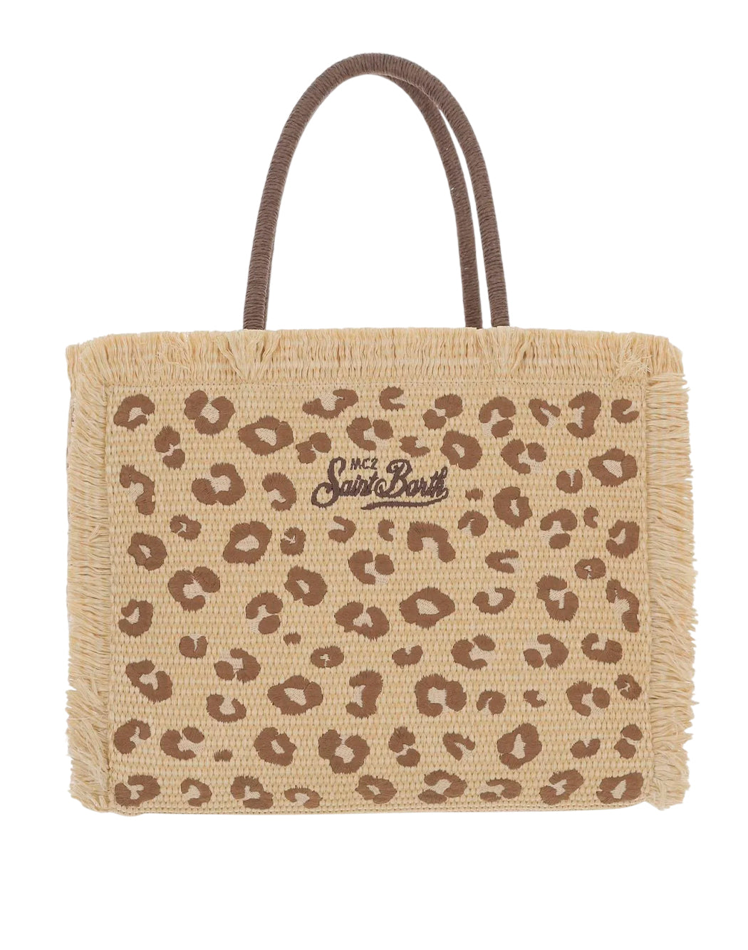 Mc2 Saint Barth BORSA VANITY STRAW N LEOPARD Neutro