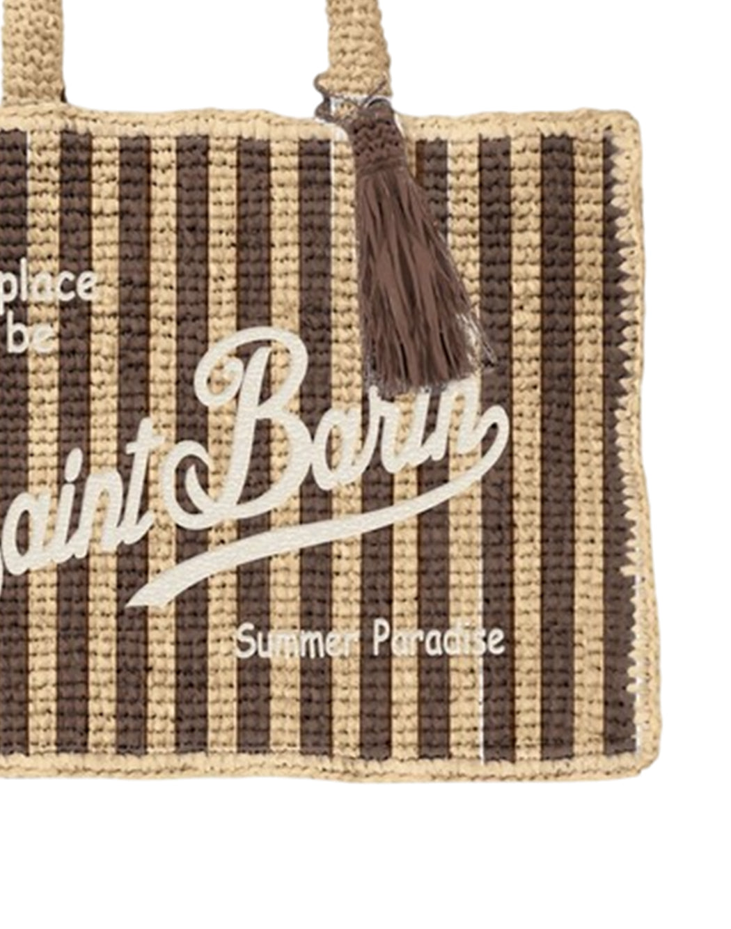 Mc2 Saint Barth BORSA COLETTE RAFFIA A RIGHE CON LOGO RICAMATO Neutro