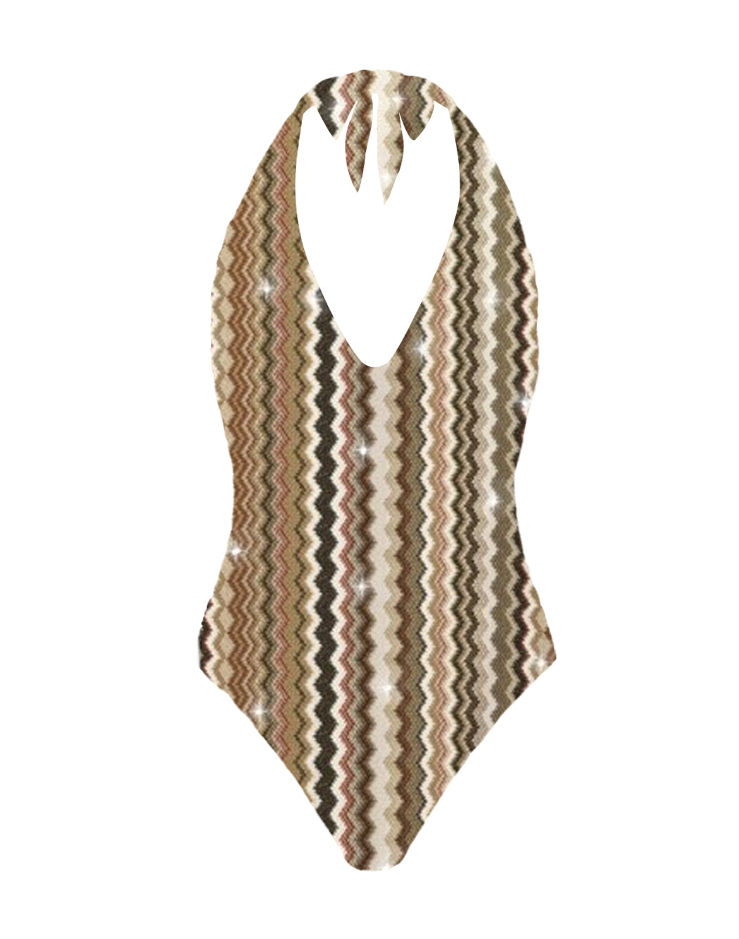 Mc2 Saint Barth COSTUME INTERO MARYLIN CON MOTIVO RACHEL CHEVRON Marrone