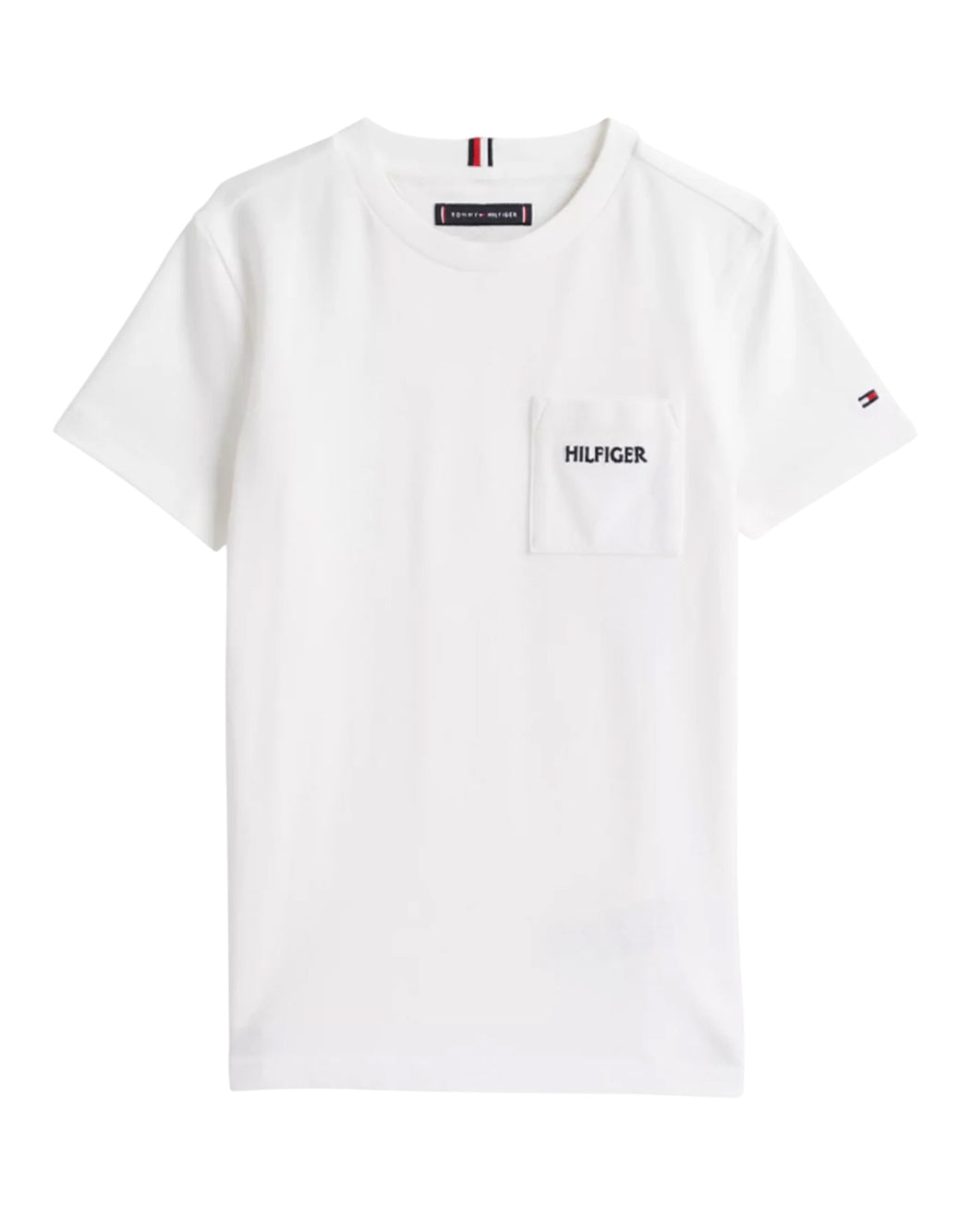 Tommy Hilfiger T SHIRT CON TASCA APPLICATA Bianco
