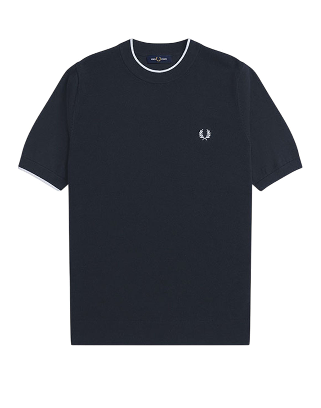 Fred Perry T SHIRT IN MAGLIA CON LOGO Blu