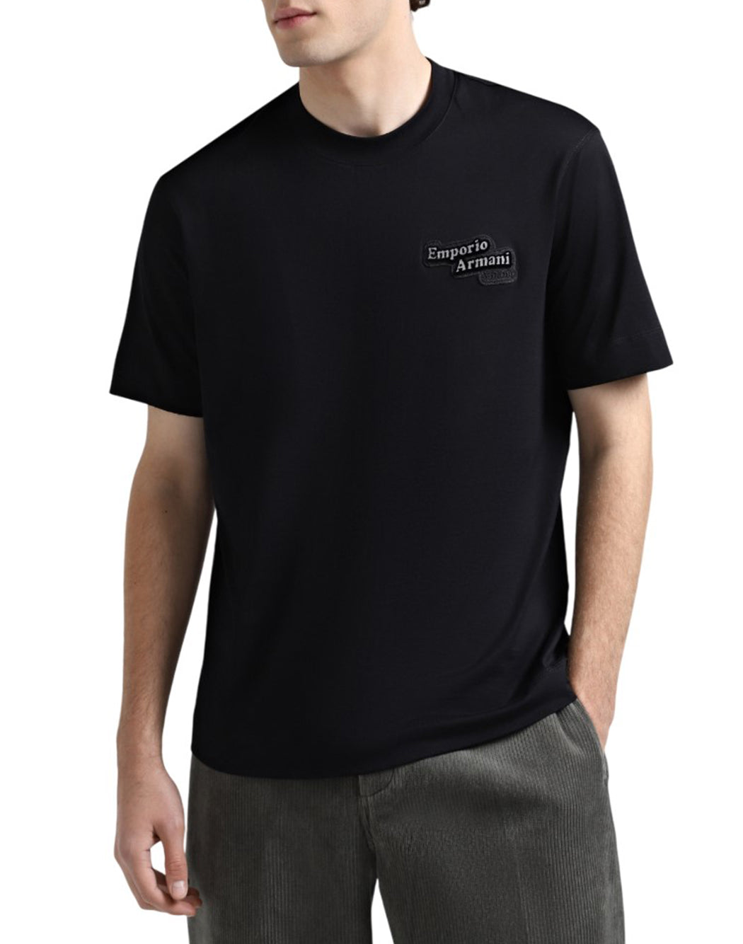 Emporio Armani T-shirt con patch logo a rilievo Nero