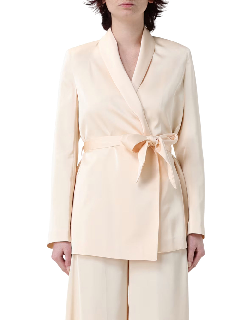 Hanita BLAZER CON CINTURA IN VITA Neutro