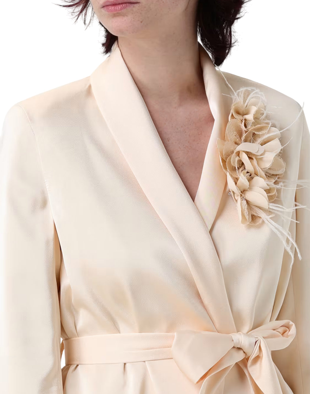 Hanita BLAZER CON CINTURA IN VITA Neutro