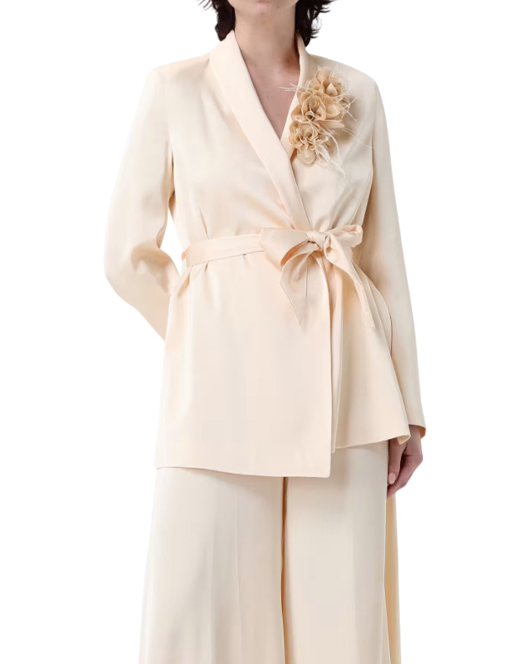Hanita BLAZER CON CINTURA IN VITA Neutro