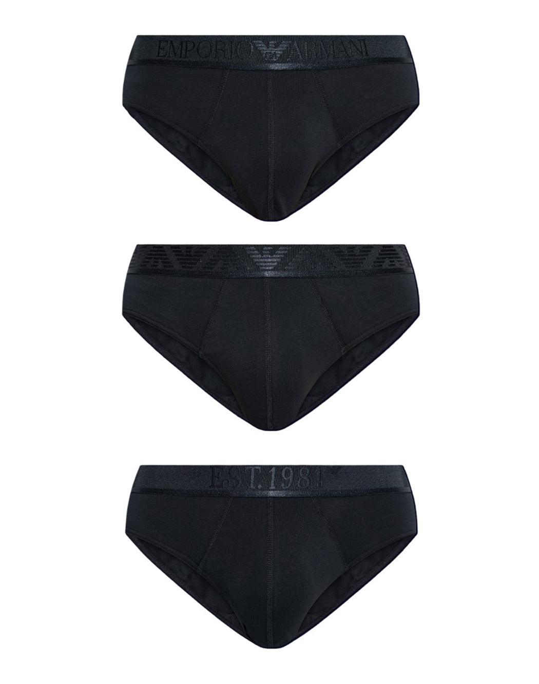 Emporio Armani Underware SLIP SHINY LOGOBAND ASV Nero